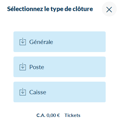 Fenêtre de sélection du type de clôture avec les options Générale et Poste