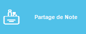 Interface de caisse avec la fenêtre de partage de note ouverte au centre de l'écran.