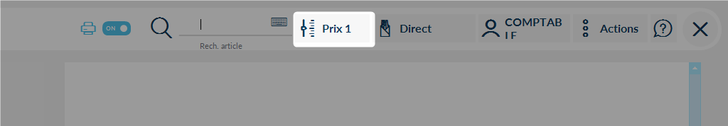 Pop-up de sélection de niveau de prix affichant les boutons Niveau 1, Niveau 2 et Niveau 3.