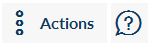 Fenêtre modale des actions affichant les catégories d'actions rapides et de gestion de ticket.