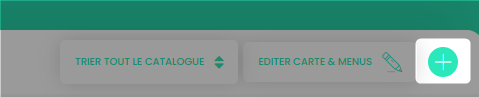 Menu Notre carte du Catalogue avec le formulaire Nouvelle catégorie renseigné pour Boissons
