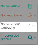 Interface du catalogue affichant deux sous-catégories créées à l'intérieur de la catégorie.